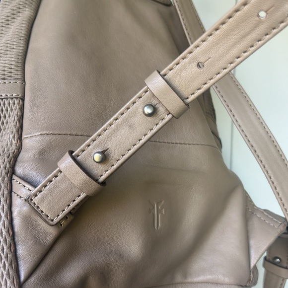 Frye Lena perforated leather backpack, taupe - Picture 5 of 13